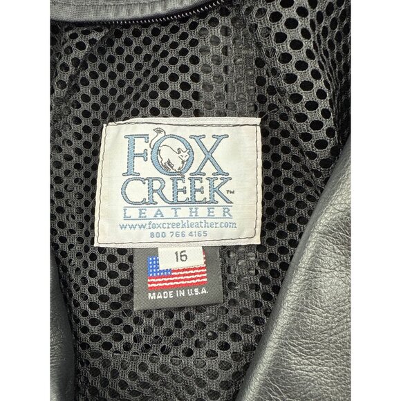 Fox Creek Leather Motorcycle Jacket‎ With Side Laces Black USA Made women’s 16 - Picture 8 of 9